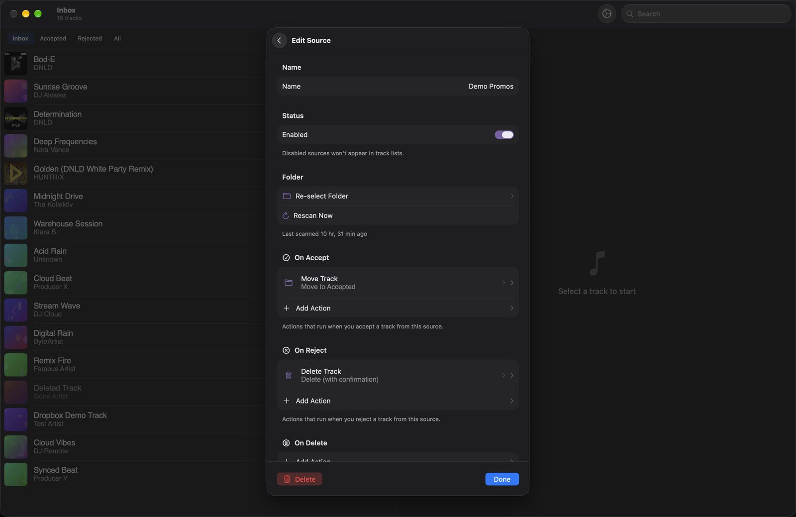 The source editor on Mac