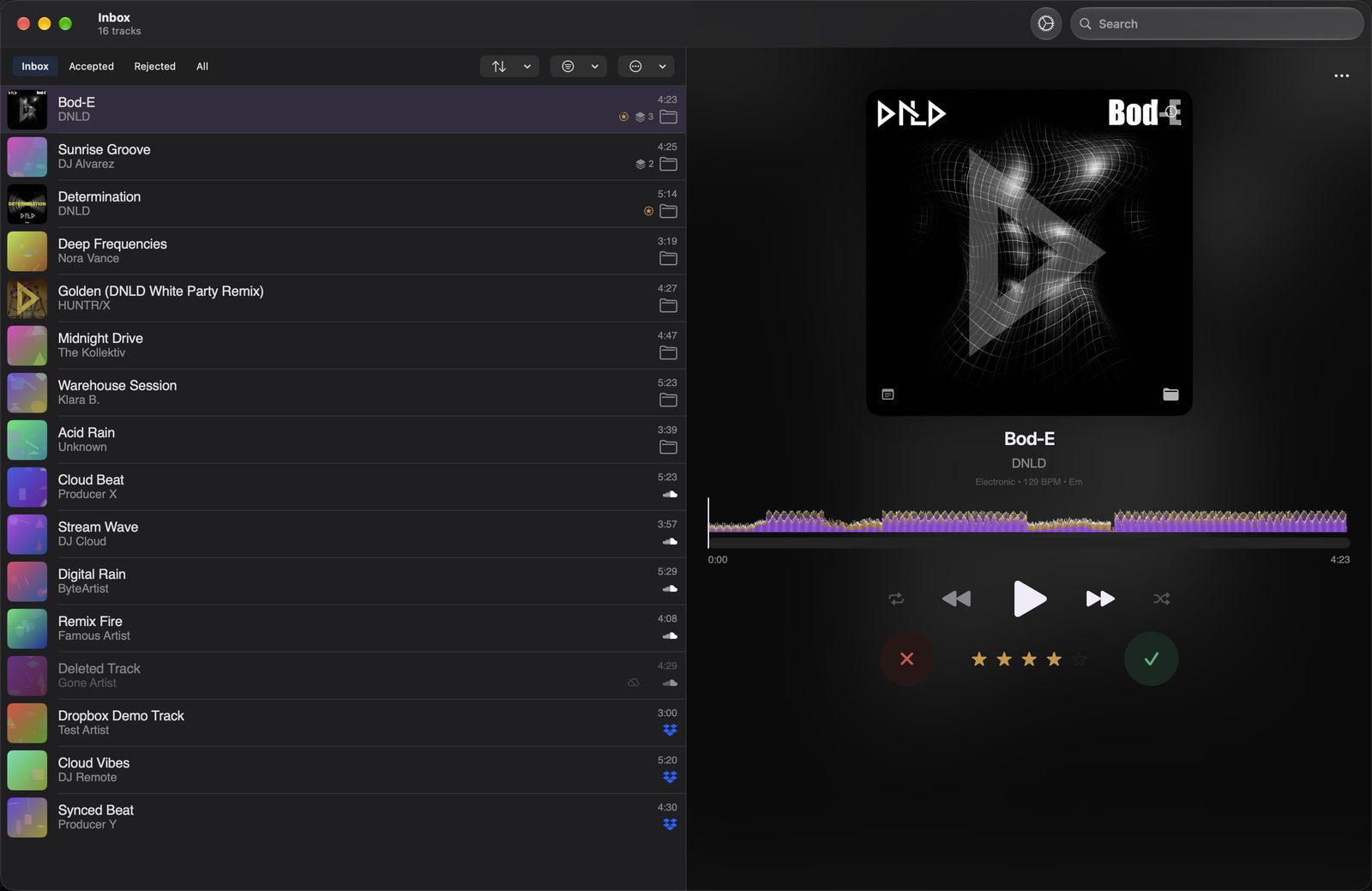 The star rating in Now Playing on Mac